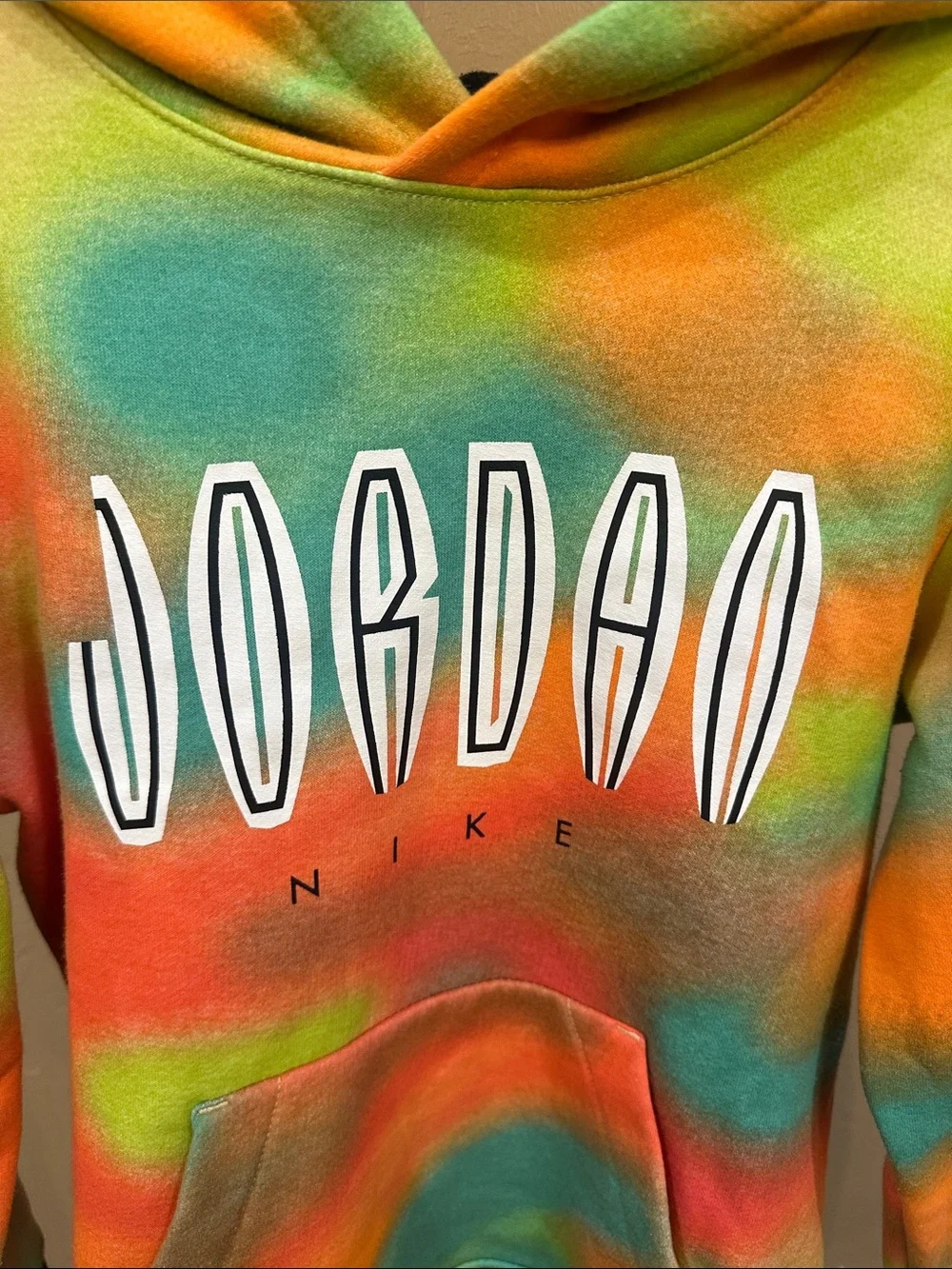 Nike Tie-Dye Hoodie in Orange, Green, Teal